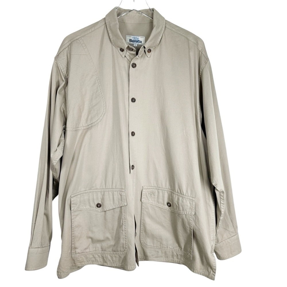 BERETTA Men's XXL Tan Hunting Button Down Shirt Lightweight Jacket